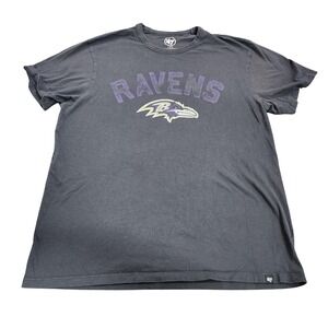 Baltimore Ravens Shirt Mens Large Black NFL Football Short Sleeve Tee '47